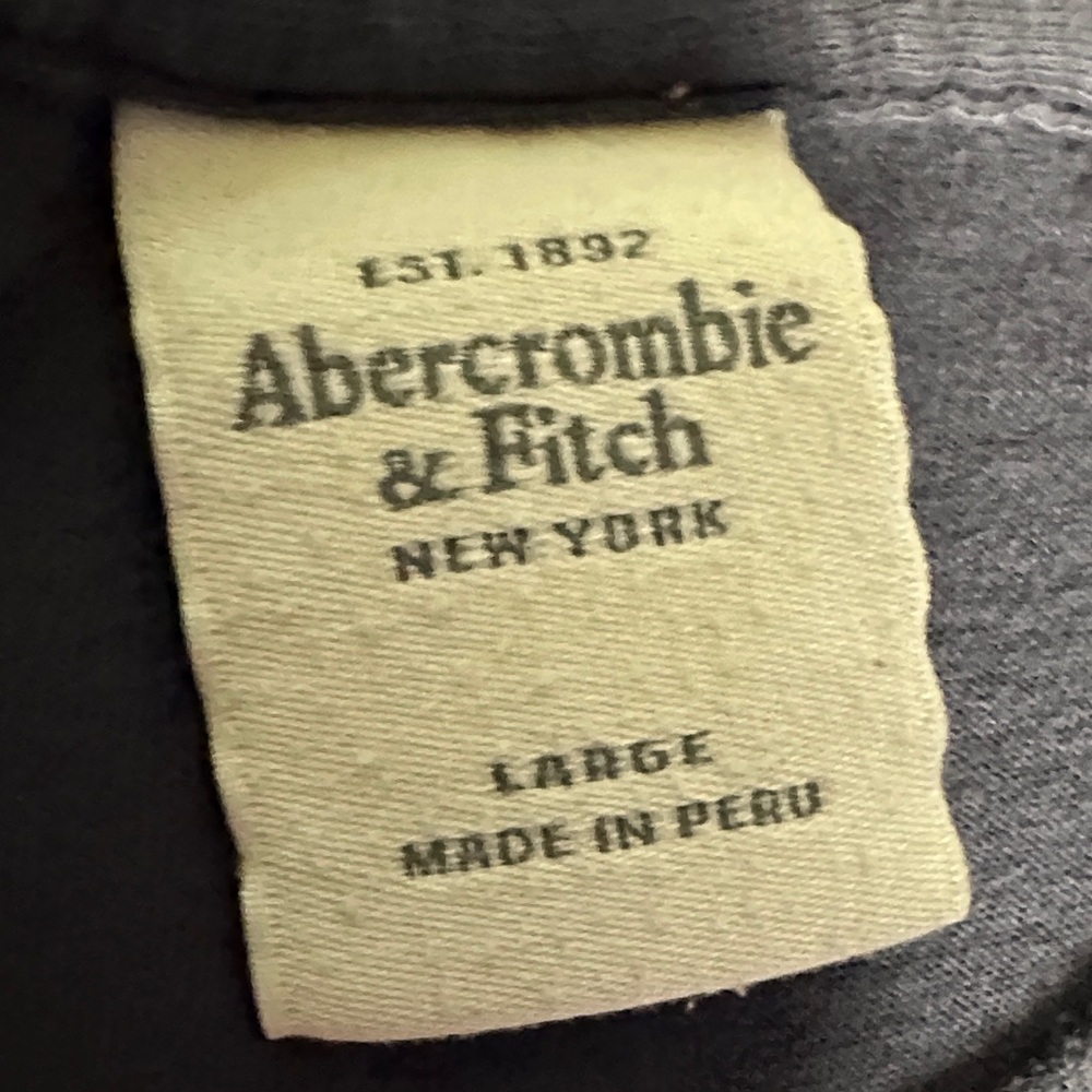 2000s Abercrombie & Fitch Dark Blue Tee with Stitched Graphic - Picture 2 of 8